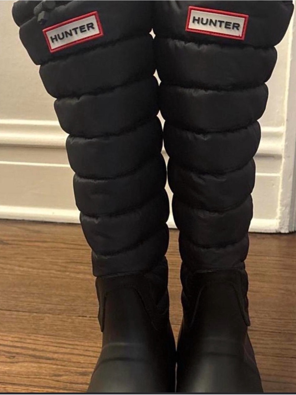 Hunter Black Quilted Tall Winter Boots
